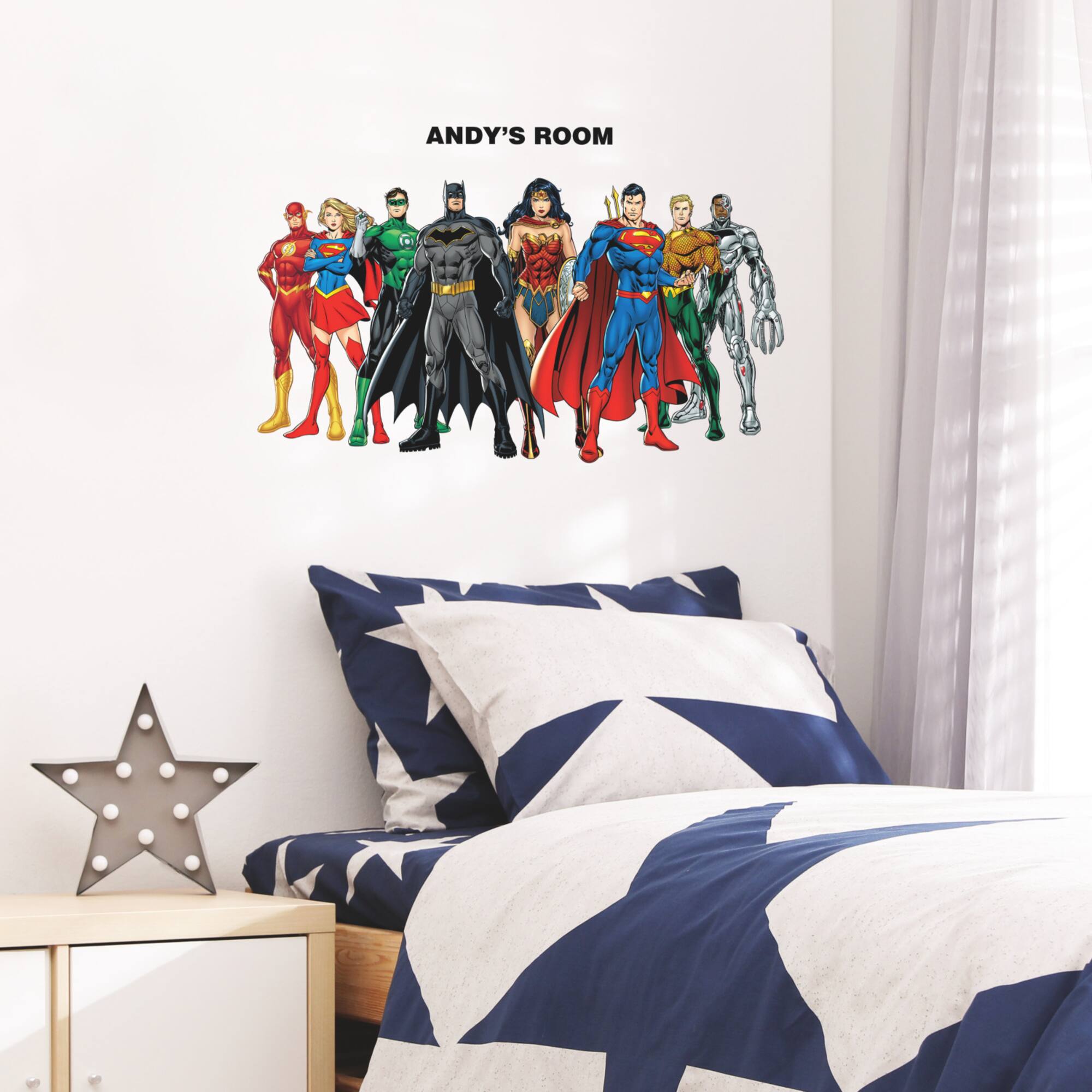 RoomMates Justice League Peel & Stick Giant Wall Decal Set with Alphabet